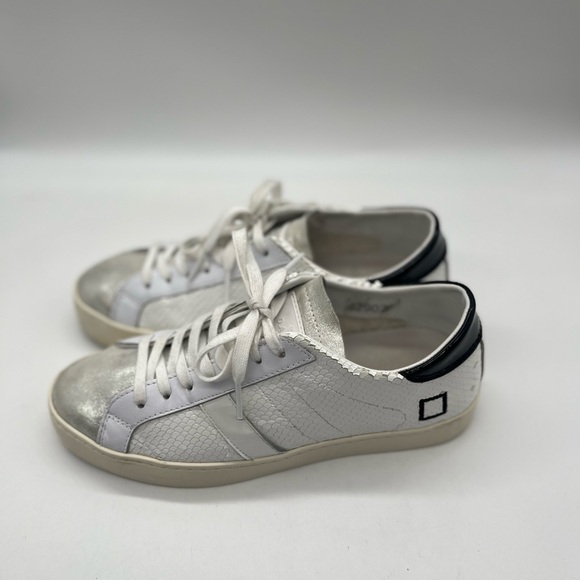 D.A.T.E. Black + White Leather Sneakers - Picture 6 of 8